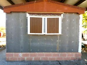 reparación de casa prefabricada, aplicado el tablero de cemento