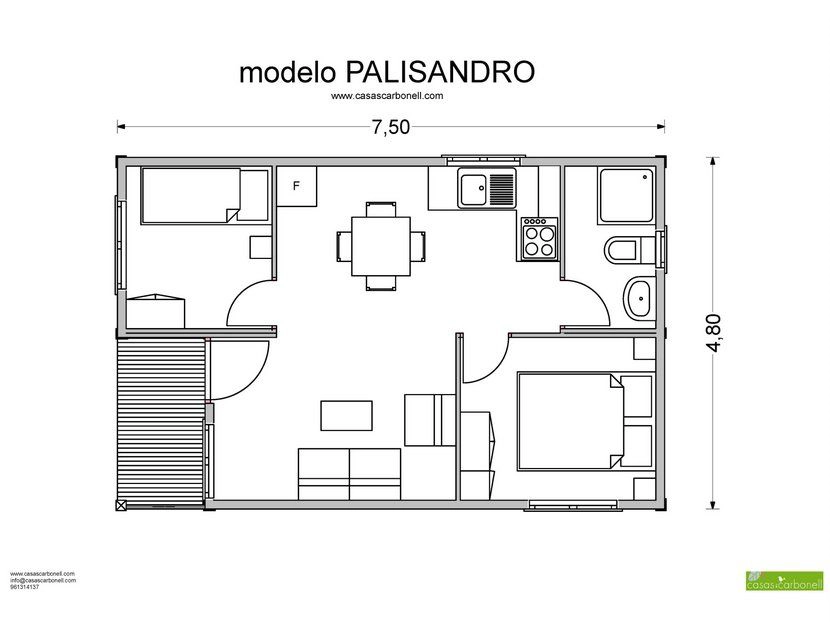 Casa prefabricada de madera Palisandro de Casas Carbonell casa transportable