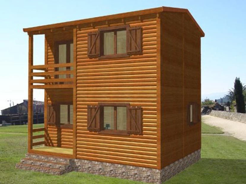 Casa de madera modular Biloba comedor