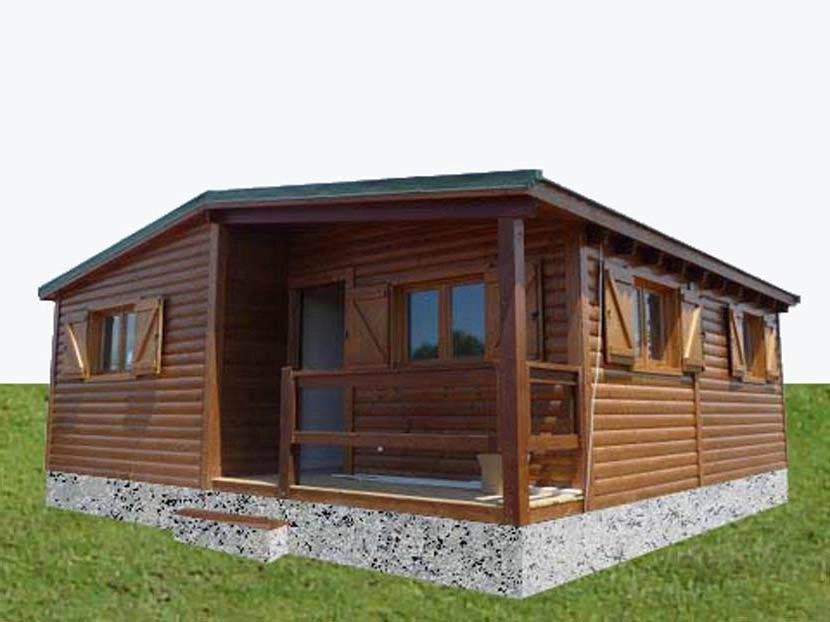 Casas prefabricadas de madera, modelo Limonero 55m² 7,50×7,25